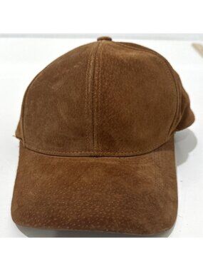 Olive & Pique Hat Ball Cap Genuine Leather Suede Adjustable Strap Made In USA